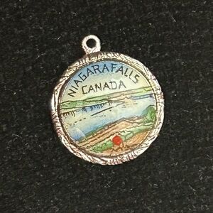 Vintage Czech Niagara Falls Enamel Charm